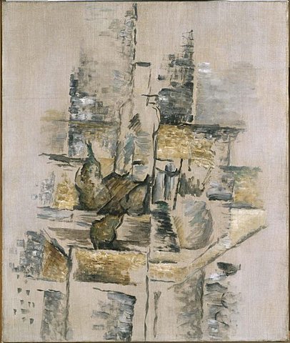 Botella y frutas, Georges Braque