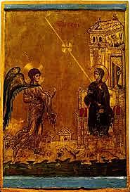 Icono de la Anunciación. Constantinopla, finales del siglo XII. Monasterio de Santa Catalina del Sinaí (Egipto).