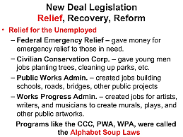 The New Deal Legislation