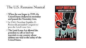 The U.S. Declares Its Neutrality in the War