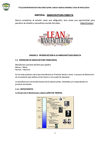 Establecimiento de plazo de fabricación esbelta.