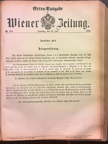Declaración de la guerra de Austria a Serbia