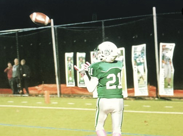 My first varsity touchdown.