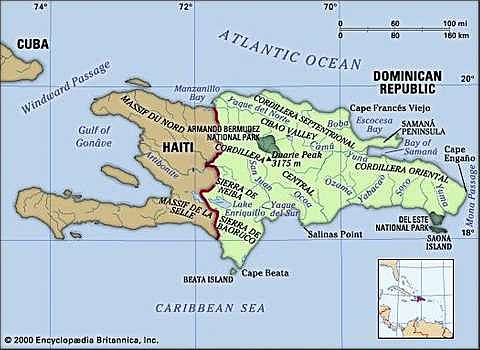 Columbus arrives at Hispaniola.