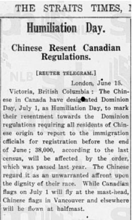 Canada limits Chinese Immigration Continued