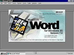 Se lanza Word 95 Conocido como WORD 7.0