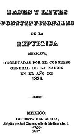 Las Siete Leyes Constitucionales de 1836