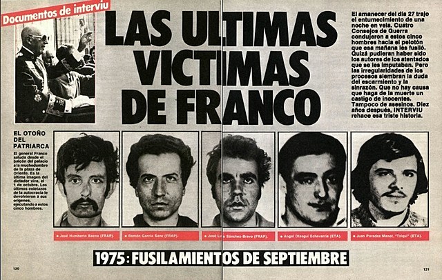 5 persones assassinades pel règim franquista.
