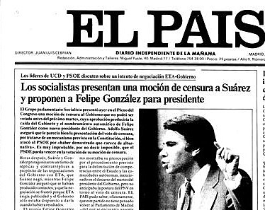 Moción de censura de los socialistas al gobierno de Suárez