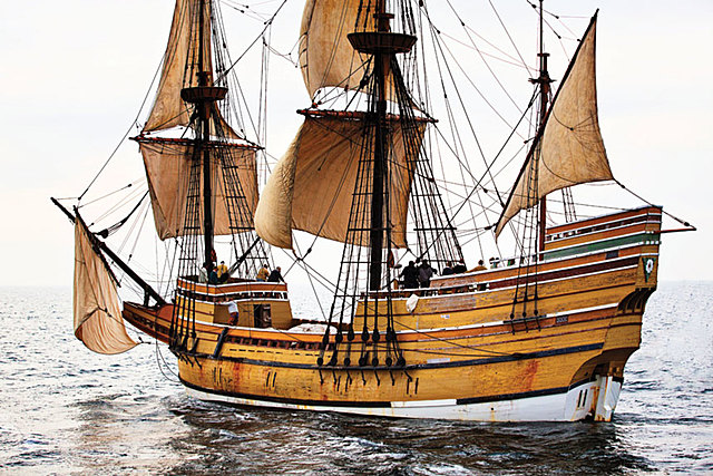 Pilgim's sail to Cape Cod on the Mayflower