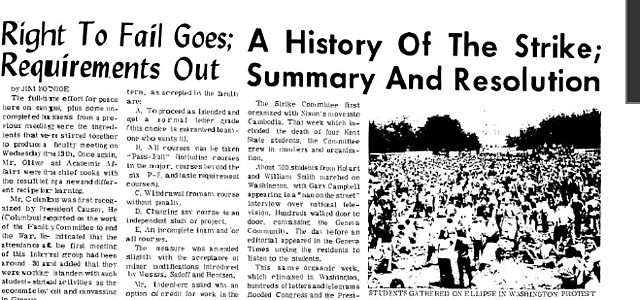 HWS: Stop the War in Vietnam! Sincerely, HWS Students