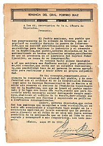 Renuncia de Porfirio Díaz