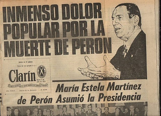 Fallece Juan Domingo Perón (Presidente de Argentina)