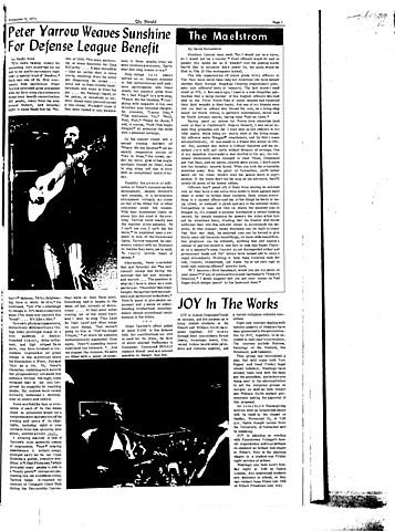 HWS: hosts Peter Yarrow of “Puff the Magic Dragon”