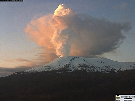 Erupcion del volcan Nevado del Ruiz