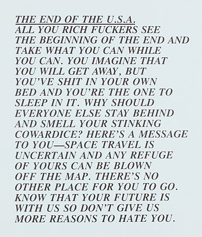 "End of the USA", Inflammatory Essays