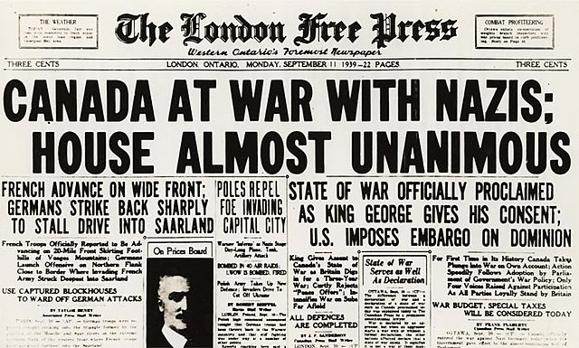 Canada Declares War On Germany