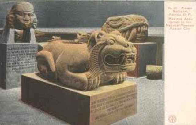 Aztec sculptures are found