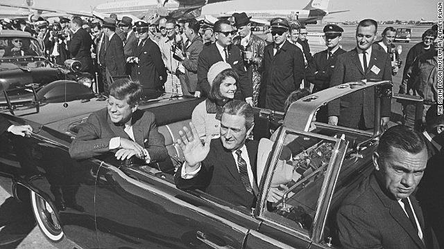 President Kennedy is assassinated, leading to the presidency of Lyndon B. Johnson