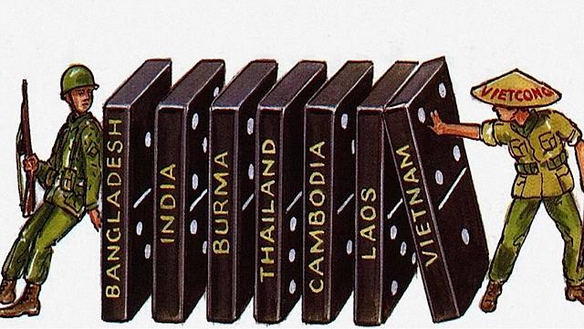 President Eisenhower declares "domino theory"