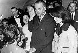 President Kennedy is assassinated, leading to the presidency of Lyndon B. Johnson