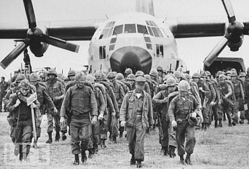 The first combat troops arrive in Vietnam