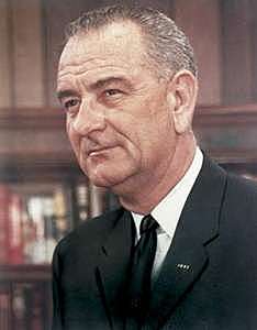 President Kennedy is assassinated leading to the presidency of Lyndon B. Johnson