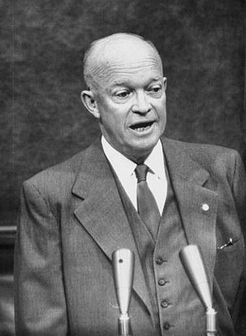 President Eisenhower declares "Domino Theory."