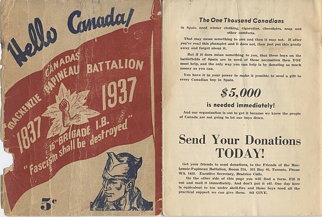 Canada Illegally fought in the Spanish Civil War