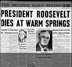 President Roosevelt dies