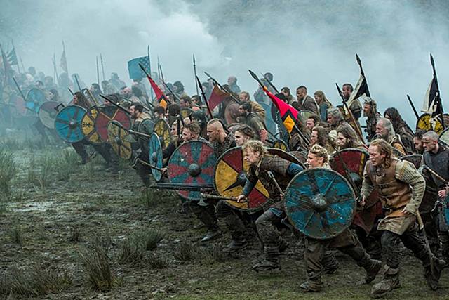 The Great Heathen (viking) Army lands in England