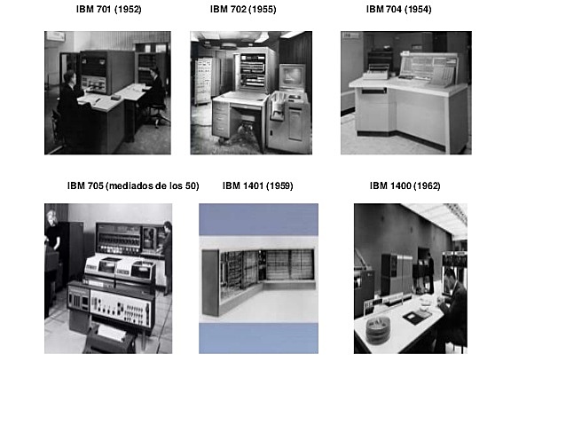 LOS PRIMEROS MODELOS DE ORDENADORES IBM (701, 704, 705, etc,)