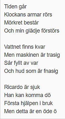 Dikt #2 postum Katastrofen. "Ett liv av ensamhet"