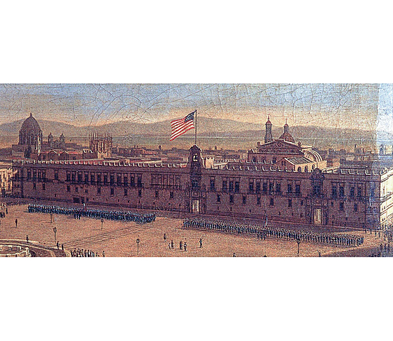 Palacio Nacional tenía la bandera norteamericana