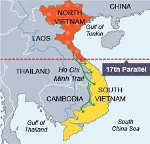 The Geneva Accords cause Vietnam to split into North and South.