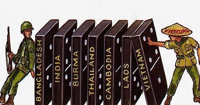 President Eisenhower declares "Domino Theory"