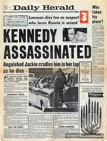 President Kennedy is assassinated, leading to the presidency of Lyndon B. Johnson