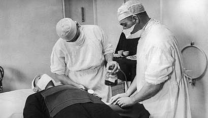 Jewish doctors prohibited by law to practice medicine.