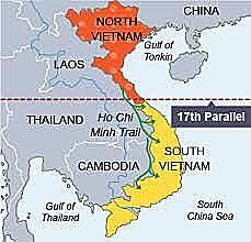 The Geneva Accords cause Vietnam to be split into North and South