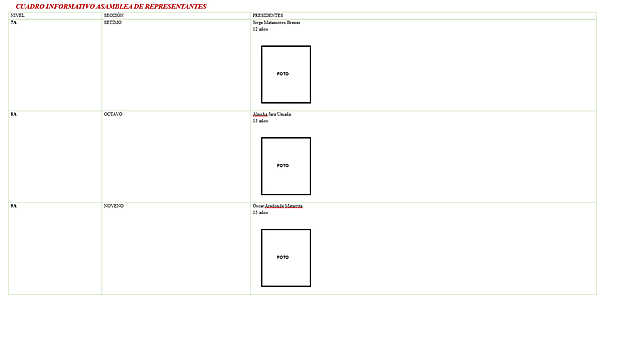 presentación de los presidentes de sección