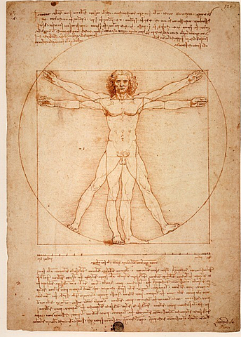 Pinta el Hombre de Vitruvio