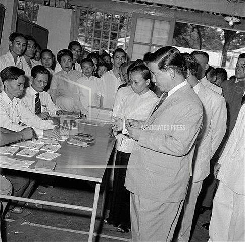 Ngo Dinh Diem cancels elections in Vietnam.