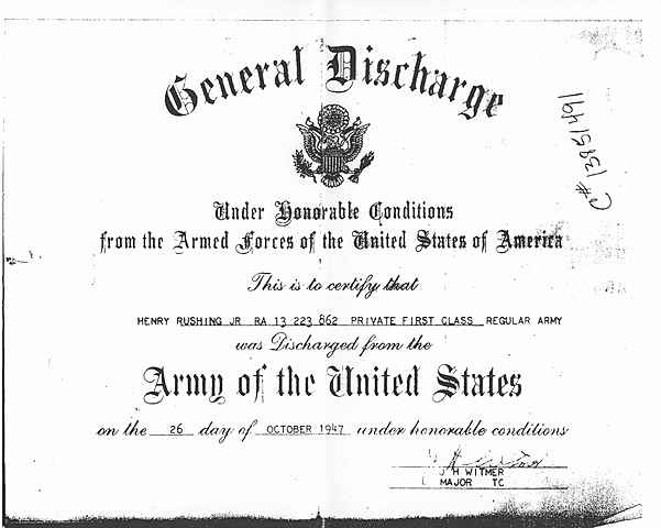 Billy was Discharged From the Army