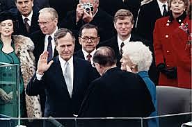 George H. W. Bush is inaugurated as the 41st president