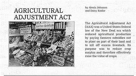 The Agriculcual Adjustment Act