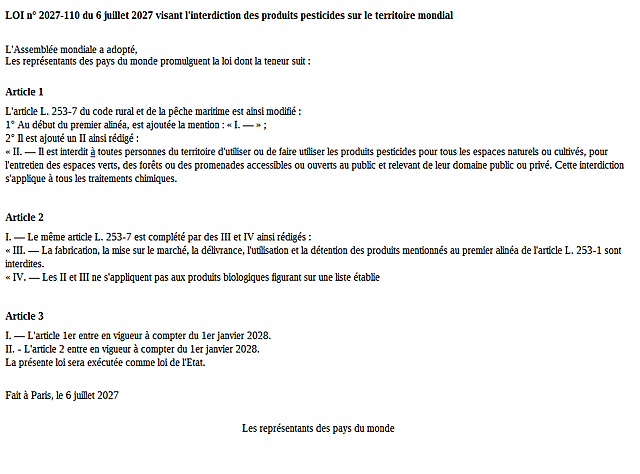 Arrêt des pesticides