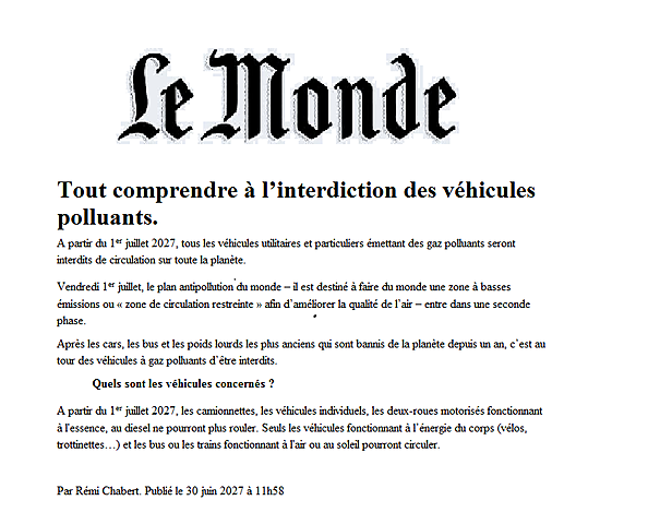Arrêt des véhicules à moteur