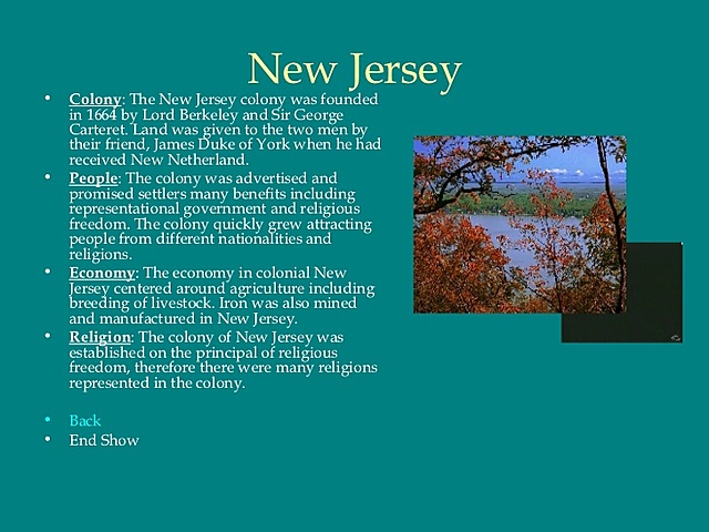 New Jersey was founded.