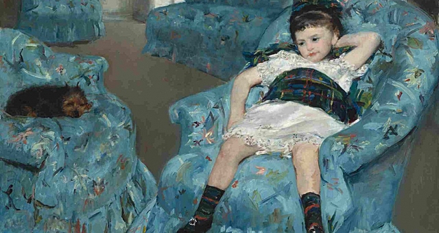 PETITA NOIA EN UNA BUTACA BLAVA - MARY CASSATT