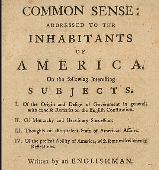 Thomas Pain wrote a pamphlet.